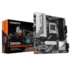 Gigabyte B650M GAMING PLUS WIFI (Rev.1.2) AMD AM5 Socket Motherboard, Micro-ATX, 4x DDR5 Slots, 2x M.2 Socket, Fitted I/O Shield