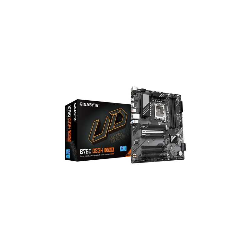 Gigabyte B760 DS3H GEN5 Intel 1700 Socket Motherboard, ATX, 4x DDR5 Slots, 2x M.2 Sockets, GbE LAN, 1x DisplayPort / 1x HDMI Por