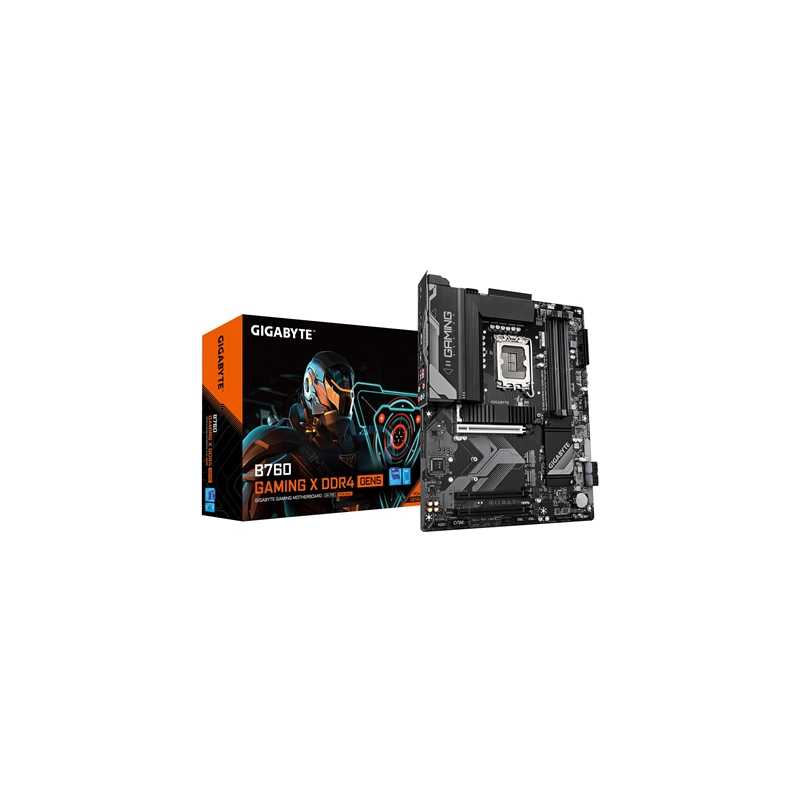 Gigabyte B760 GAMING X DDR4 GEN5 Intel 1700 Socket Motherboard, ATX, 4x DDR4 Slots, 3x M.2 Sockets, Fitted I/O Shield, 2.5GbE LA