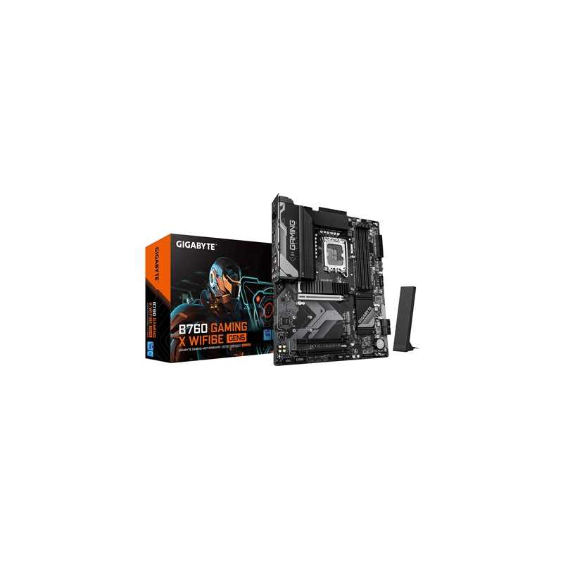 Gigabyte B760 GAMING X WIFI6E GEN5 Socket Motherboard, ATX, 4x DDR5 Slots, 3x M.2 Socket, 2.5GbE LAN, Wi-Fi 6E, 1x HDMI Port / 1