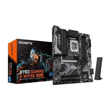 Gigabyte B760 GAMING X WIFI6E GEN5 Socket Motherboard, ATX, 4x DDR5 Slots, 3x M.2 Socket, 2.5GbE LAN, Wi-Fi 6E, 1x HDMI Port / 1