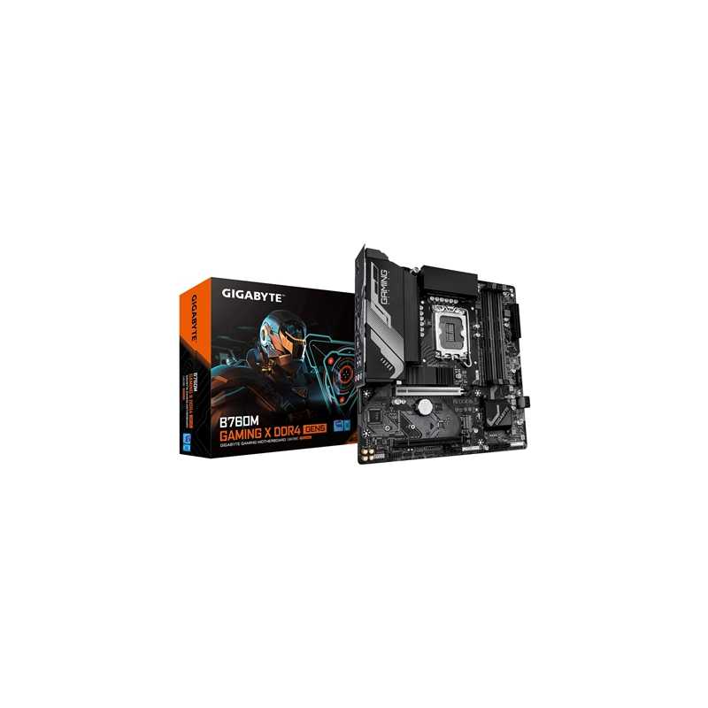 Gigabyte B760M GAMING X DDR4 GEN5 Intel 1700 Socket Motherboard, Micro-ATX, 4x DDR4 Slots, 2x M.2 Sockets, Fitted I/O Shield, 2.