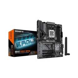 Gigabyte B840 EAGLE WIFI6E AMD AM5 Socket Motherboard, ATX, 4x DDR5 Slots, 3x M.2 Socket, Fitted I/O Shield, 2.5GbE LAN, Wi-Fi 6
