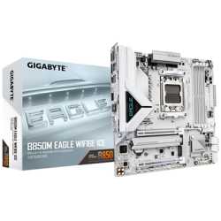 Gigabyte B850M Eagle WIFI6E ICE AMD AM5 Socket Motherboard, Micro ATX, 4x DDR5 Slots, 3x M.2 Sockets, Wi-Fi 6E, 2x DisplayPort /