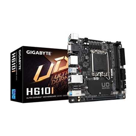 Gigabyte H610I Intel 1700 Socket Motherboard, Mini-ITX, 2x DDR5 Slots, 1x M.2 Socket, GbE LAN, 1x D-Sub / 2x DisplayPort / 1x HD