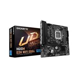 Gigabyte H610M D3H WIFI DDR4 Intel 1700 Socket Motherboard, Micro-ATX, 2x DDR4 Slots, 2x M.2 Socket, GbE LAN, Wi-Fi 5, 1x HDMI P