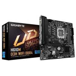 Gigabyte H610M D3H WIFI DDR4 Intel 1700 Socket Motherboard, Micro-ATX, 2x DDR4 Slots, 2x M.2 Socket, GbE LAN, Wi-Fi 5, 1x HDMI P