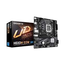 Gigabyte H610M D3W (Rev. 1.1) Intel 1700 Socket Motherboard, Micro-ATX, 2x DDR5 Slots, 1x M.2 Socket, GbE LAN, 1x DisplayPort / 