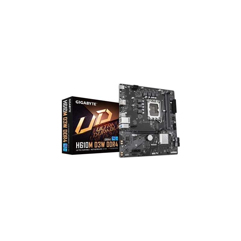 Gigabyte H610M D3W DDR4 Intel 1700 Socket Motherboard, Micro-ATX, 2x DDR4 Slots, 1x M.2 Socket, GbE LAN, 1x DisplayPort / 1x HDM