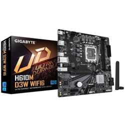 Gigabyte H610M D3W WIFI6 (Rev. 1.1) Intel 1700 Socket Motherboard, Micro-ATX, 2x DDR5 Slots, 1x M.2 Socket, GbE LAN, WiFi 6, 1x 