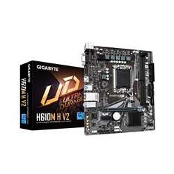 Gigabyte H610M H V2 (Rev. 1.0) Intel 1700 Socket Motherboard, Micro-ATX, 2x DDR5 Slots, 1x M.2 Socket, GbE LAN, 1x D-Sub / 1x HD