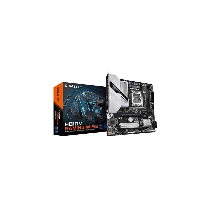 Gigabyte H810M GAMING WIFI6 Intel 1851 Socket Motherboard, Micro-ATX, 2x DDR5 Slots, 1x M.2 Socket, Fitted I/O Shield, 2.5GbE LA