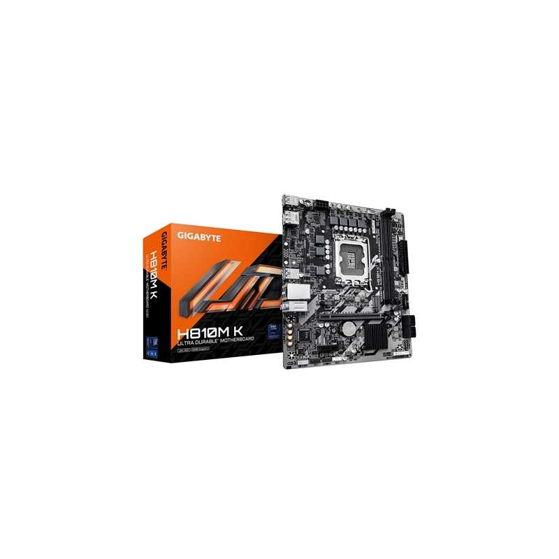 Gigabyte H810M K Intel 1851 Socket Motherboard, Micro ATX, 2x DDR5 Slots, 1x M.2 Socket, GbE LAN, 1x DisplayPort / 1x HDMI Port