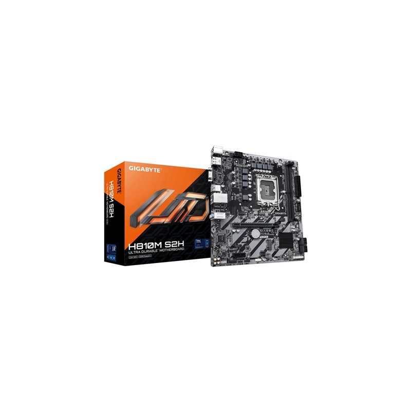 Gigabyte H810M S2H Intel 1851 Socket Motherboard, Micro-ATX, 2x DDR5 Slots, 1x M.2 Socket, GbE LAN, 1x D-Sub / 1x DisplayPort / 