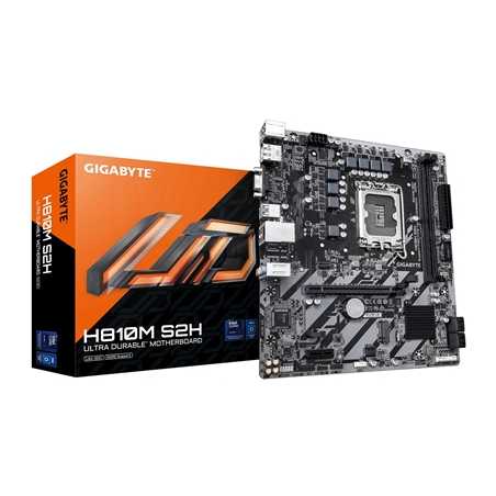 Gigabyte H810M S2H Intel 1851 Socket Motherboard, Micro-ATX, 2x DDR5 Slots, 1x M.2 Socket, GbE LAN, 1x D-Sub / 1x DisplayPort / 