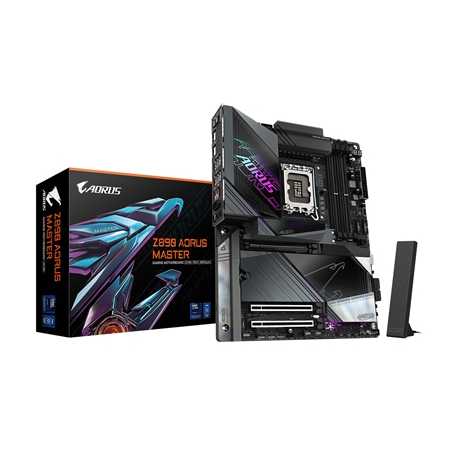 Gigabyte Z890 AORUS MASTER Intel 1851 Socket Motherboard, ATX, 4x DDR5 Slots, 5x M.2 Sockets, Fitted I/O Shield, 10GbE LAN, Wi-F