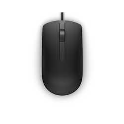 Dell MS116 Wired USB Mouse, 2-Buttons, 1000dpi and Optical Tracking, Ambidextrous Design for PC, Mac and Laptop, Black