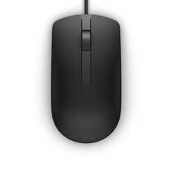 Dell MS116 Wired USB Mouse, 2-Buttons, 1000dpi and Optical Tracking, Ambidextrous Design for PC, Mac and Laptop, Black