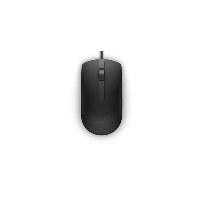 Dell MS116 Wired USB Mouse, 2-Buttons, 1000dpi and Optical Tracking, Ambidextrous Design for PC, Mac and Laptop, Black
