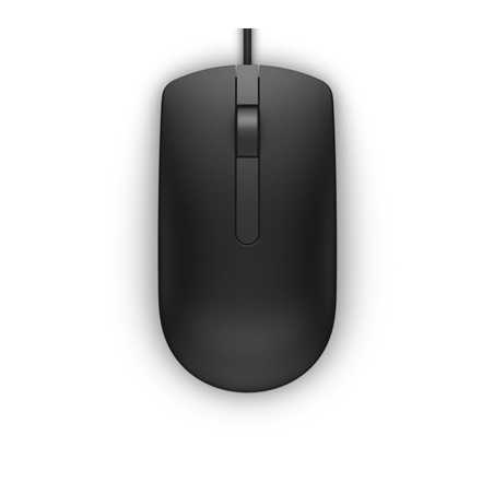 Dell MS116 Wired USB Mouse, 2-Buttons, 1000dpi and Optical Tracking, Ambidextrous Design for PC, Mac and Laptop, Black
