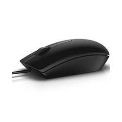 Dell MS116 Wired USB Mouse, 2-Buttons, 1000dpi and Optical Tracking, Ambidextrous Design for PC, Mac and Laptop, Black