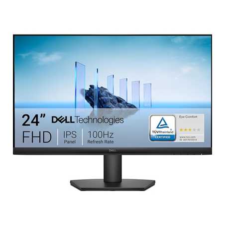 Dell 24 Monitor DELL-SE2425HM, Full HD (1920x1080), 100Hz, IPS, 5ms, VESA (100x100mm), HDMI, VGA, 3 Year Warranty, Black