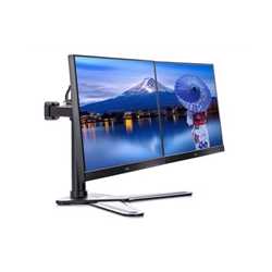 iiyama DS1002D-B1 Dual Desk Stand Monitor Arm, Desk Mount, Fits 2 x 30 Inch Flat Screens, Tilt, Swivel, Height, Rotation, inc Ca