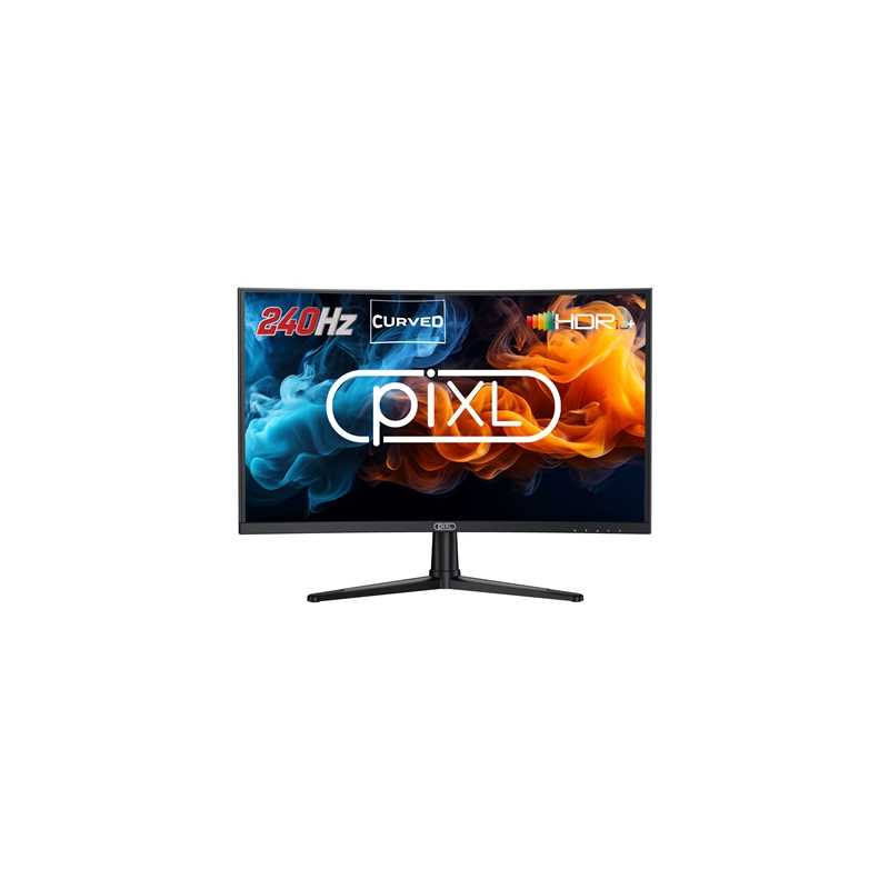 piXL PX27CC301B 27 Inch 240Hz HDR 10+ Full HD Curved Gaming Monitor with 1920 x 1080 Resolution, 1ms Response Time, HDR 10+, Dis