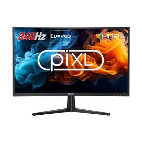piXL PX27CC301B 27 Inch 240Hz HDR 10+ Full HD Curved Gaming Monitor with 1920 x 1080 Resolution, 1ms Response Time, HDR 10+, Dis