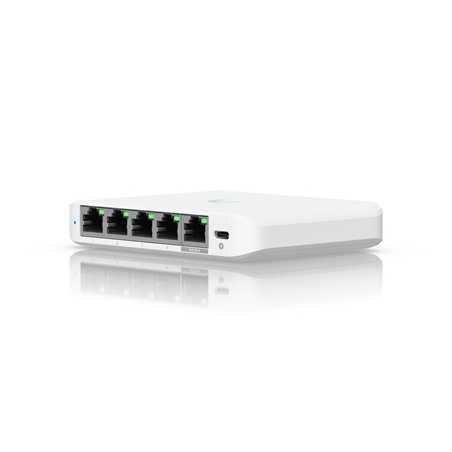 Ubiquiti USW-FLEX-2.5G-5 UniFi Flex 2.5G Ultra Compact 5 Port POE/USB-C Powered Managed Switch