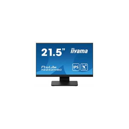 iiyama PROLITE T2252MSC-B2 21.5 Inch 10 Point Touchscreen IPS Monitor, Full HD, 5ms, USB Hub, HDMI, DisplayPort, Speakers, Black