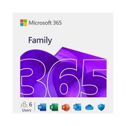 Microsoft 365 Family Medialess Latest Version - 1 Year Subscription 6 Users, up to 5 devices  - Electronic Download ESD
