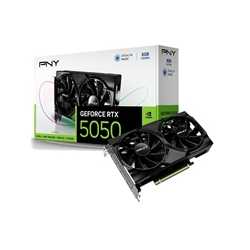 PNY NVIDIA GeForce RTX 5050 8GB GDDR6 Graphics Card, 2560 CUDA Cores, 2317 MHz Core Clock, Dual Fan, 3x DisplayPorts / 1x HDMI P