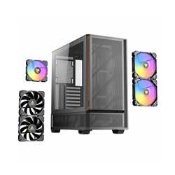 Antec P30 ARGB Mid-Tower Gaming Case, High-Airflow Design, Tempered Glass Side Panel, USB-C 10 Gb/s, Pre-Installed ARGB Fans (Bl