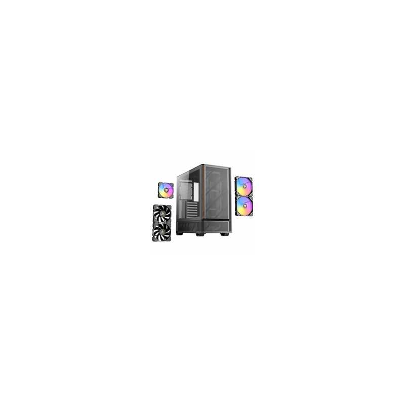 Antec P30 ARGB Mid-Tower Gaming Case, High-Airflow Design, Tempered Glass Side Panel, USB-C 10 Gb/s, Pre-Installed ARGB Fans (Bl