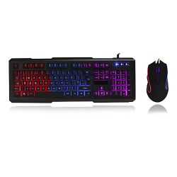 Spire Avenger Illuminated Gaming Desktop Kit, 3-Colour LED Backlit Keyboard, 1600/2400/3200 DPI Mouse