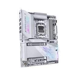 Gigabyte X870E AORUS PRO X3D ICE AMD AM5 Socket Motherboard, ATX, 4x DDR5 Slots, 4x M.2 Sockets, Fitted I/O Shield, 5GbE LAN, Wi