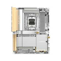 Gigabyte X870E AERO X3D WOOD AMD AM5 Socket Motherboard, ATX, 4x DDR5 Slots, 4x M.2 Sockets, Fitted I/O Shield, 2x 5GbE LAN, Wi-
