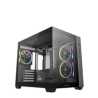 DeepCool CG330 3F ARGB Dual-Chamber Micro-ATX Tower Case, Tempered Glass Panels, 3 x 120mm ARGB Fans, USB 3.0, ITX/Micro-ATX, Bl