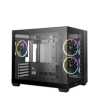 DeepCool CG330 3F ARGB Dual-Chamber Micro-ATX Tower Case, Tempered Glass Panels, 3 x 120mm ARGB Fans, USB 3.0, ITX/Micro-ATX, Bl