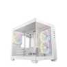 DeepCool CG330 3F ARGB Dual-Chamber Micro-ATX Tower Case, Tempered Glass Panels, 3 x 120mm ARGB Fans, USB 3.0, ITX/Micro-ATX, Wh