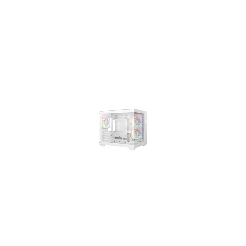 DeepCool CG330 3F ARGB Dual-Chamber Micro-ATX Tower Case, Tempered Glass Panels, 3 x 120mm ARGB Fans, USB 3.0, ITX/Micro-ATX, Wh