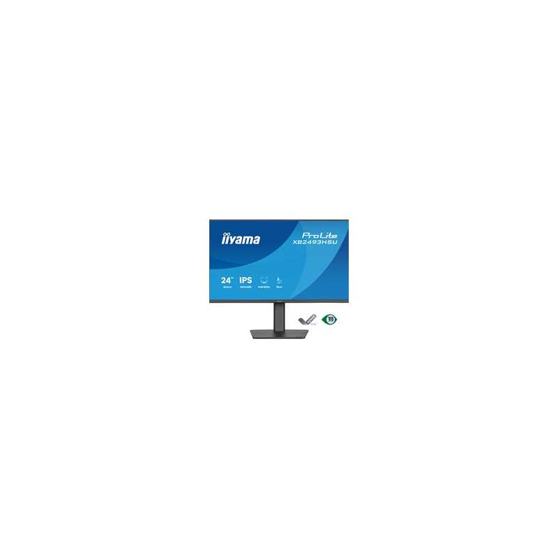 iiyama PROLITE XB2493HSU-B1 24 inch IPS Monitor, Full HD, 1ms, USB Hubx2, HDMI, DisplayPort, Freesync, 120Hz, Speakers, Black, A