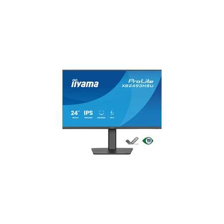 iiyama PROLITE XB2493HSU-B1 24 inch IPS Monitor, Full HD, 1ms, USB Hubx2, HDMI, DisplayPort, Freesync, 120Hz, Speakers, Black, A