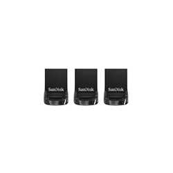 SanDisk Ultra Fit - USB flash drive - 32 GB - USB 3.1 - black (pack of 3)