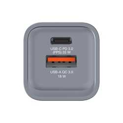 Verbatim (32200) GNC-35 GaN Charger 35W with 1 x USB-C PD 35W / 1 x USB-A QC 3.0 (EU/UK/US)