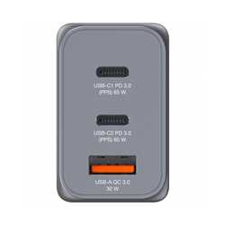 Verbatim (32201) GNC-65 GaN Charger 65W with 2 x USB-C PD 65W / 1 x USB-A QC 3.0 (EU/UK/US)