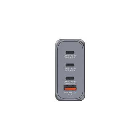 Verbatim (32202) GNC-100 GaN Charger 100W with 2 x USB-C PD 100W / 1 x USB-C PD 65W / 1 x USB-A QC 3.0 (EU/UK/US)