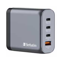 Verbatim (32203) GNC-140 GaN Charger 140W with 2 x USB-C PD 140W / 1 x USB-C PD 20W / 1 x USB-A QC 3.0 (EU/UK/US)