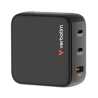 Verbatim Mini GaN Charger 100W With Display, 100W 3-Port + 100W USB-C to USB-C Cable